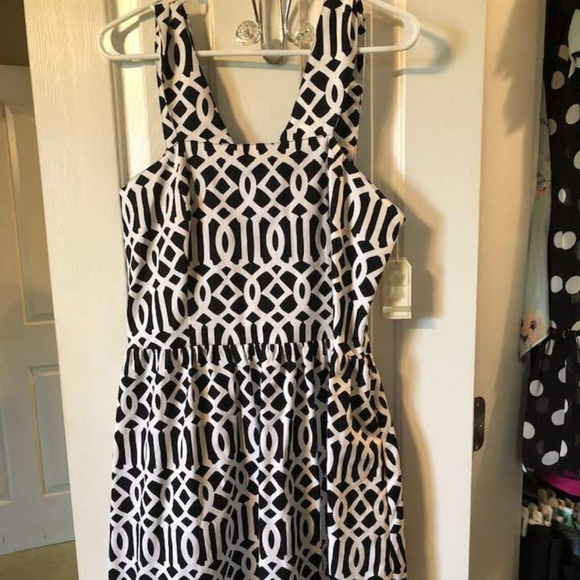 NWT Mud Pie Black & White Charlotte Dress Size L - Picture 1 of 4